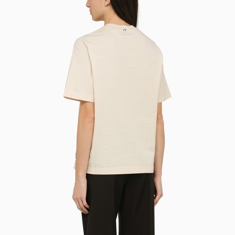 Burberry Beige Crew-Neck T-Shirt With Logo Women