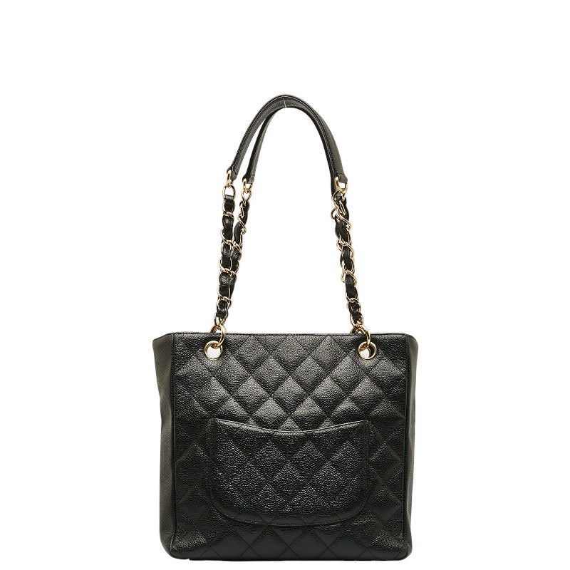 Chanel Mattress PT Tott Cocomark Chain Shoulder Bag Black Gold  Caviar S  CHANEL