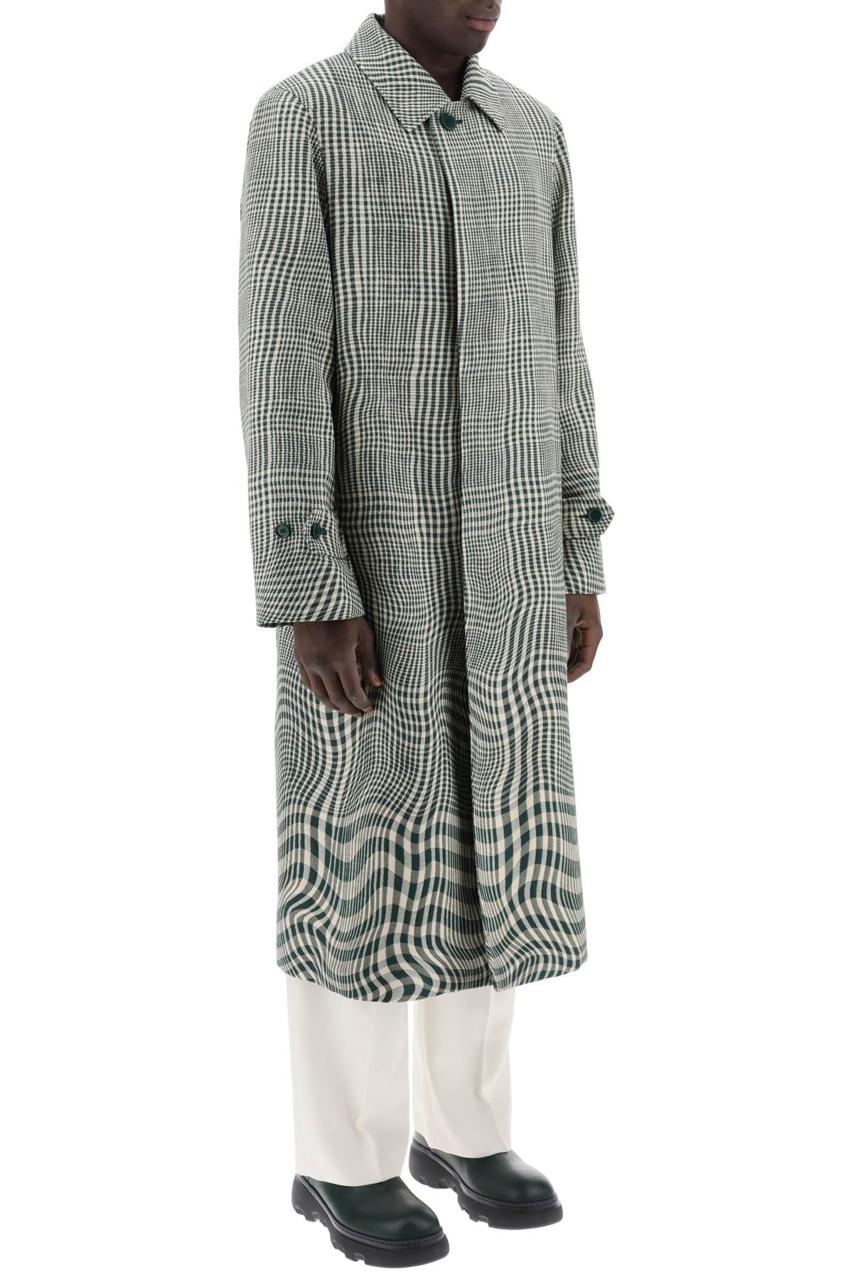 Burberry Houndstooth Car Coat With Men