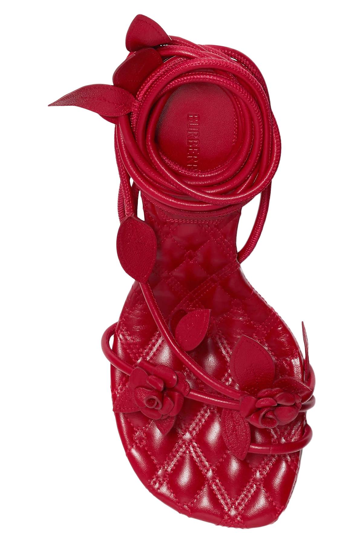 Burberry Ivy Flora Leather Sandals With Heel. Women