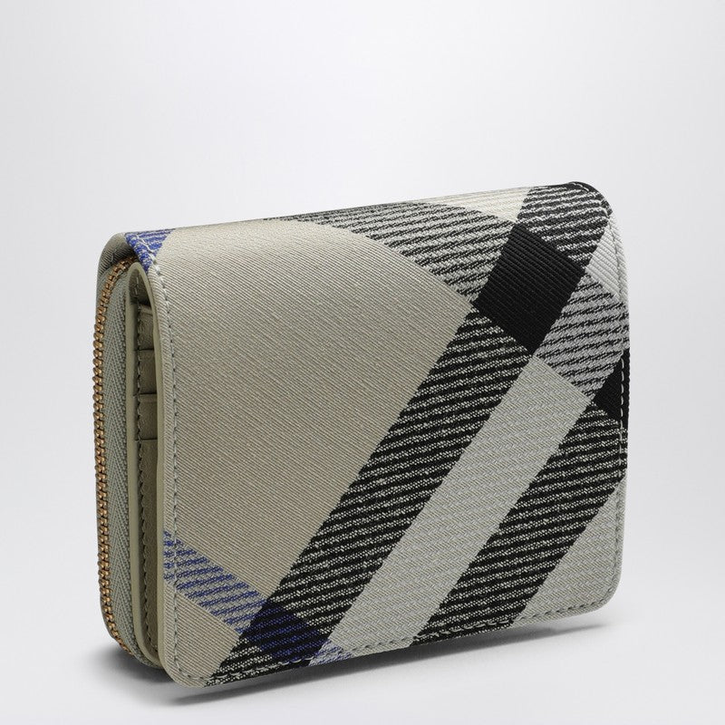 Burberry Check Greige Zipped Wallet Women