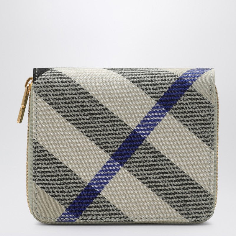 Burberry Check Greige Zipped Wallet Women