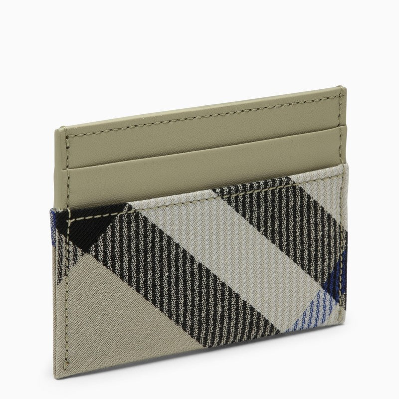 Burberry Check Greige Credit Card Holder Women
