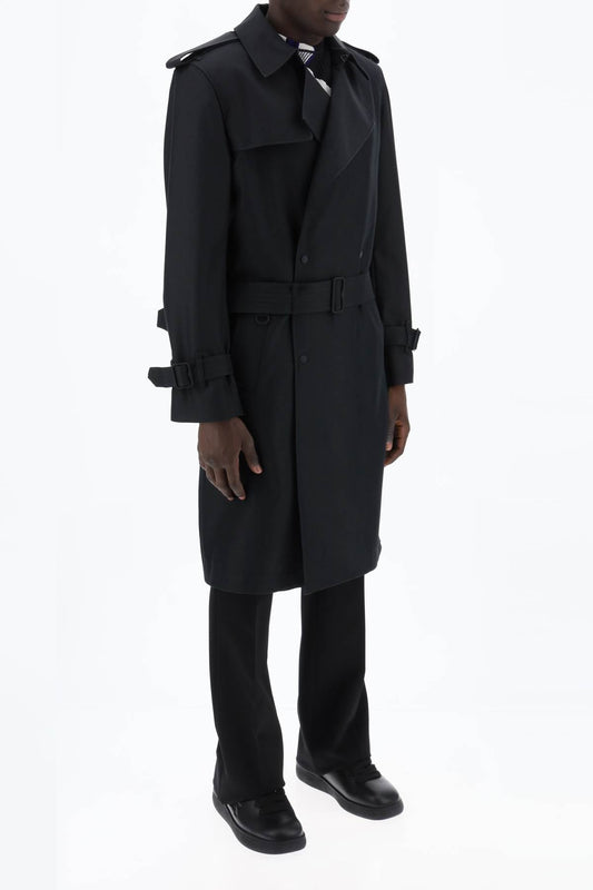 Burberry Double-Breasted Silk Blend Trench Coat Men