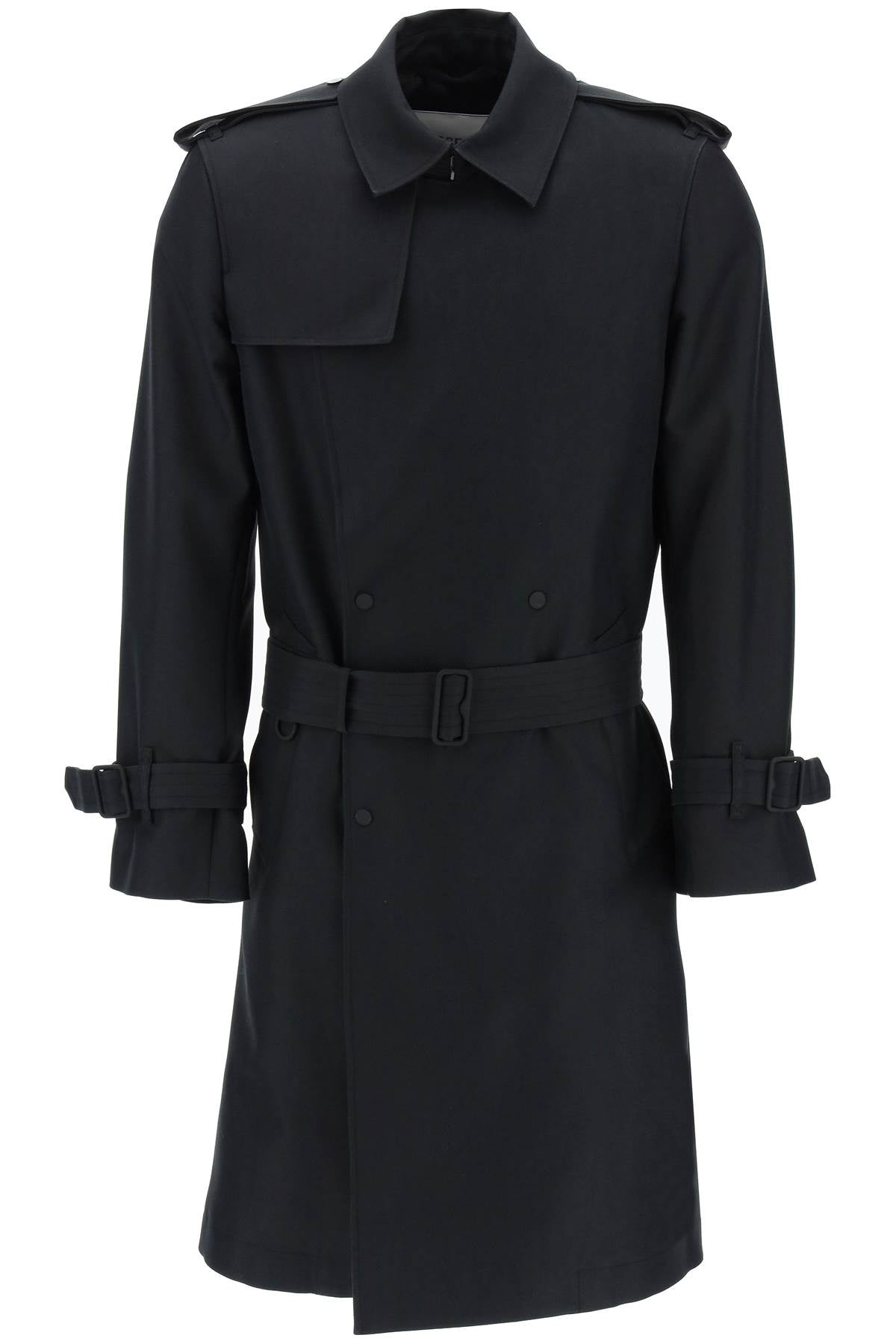 Burberry Double-Breasted Silk Blend Trench Coat Men