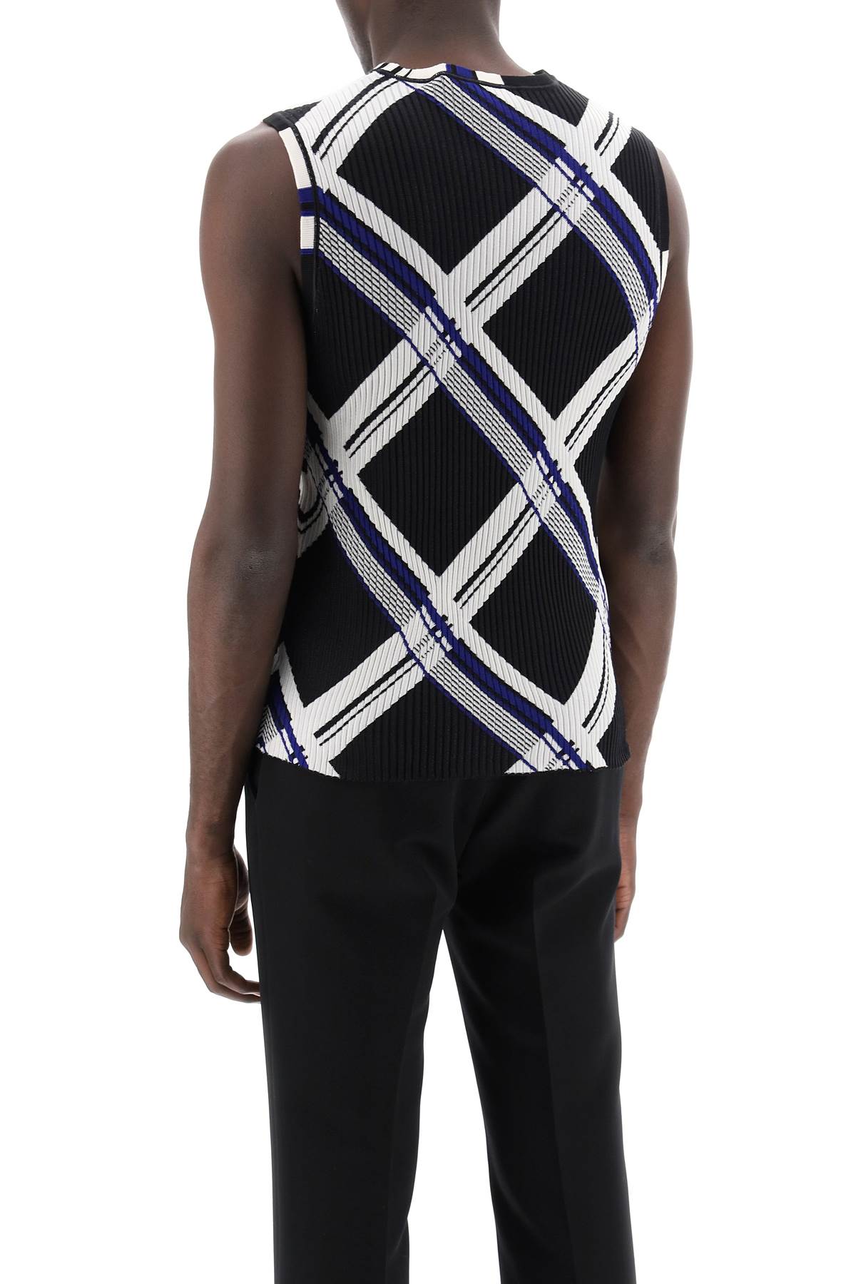 Burberry Ered Silk Knit Top With Ribbing Men