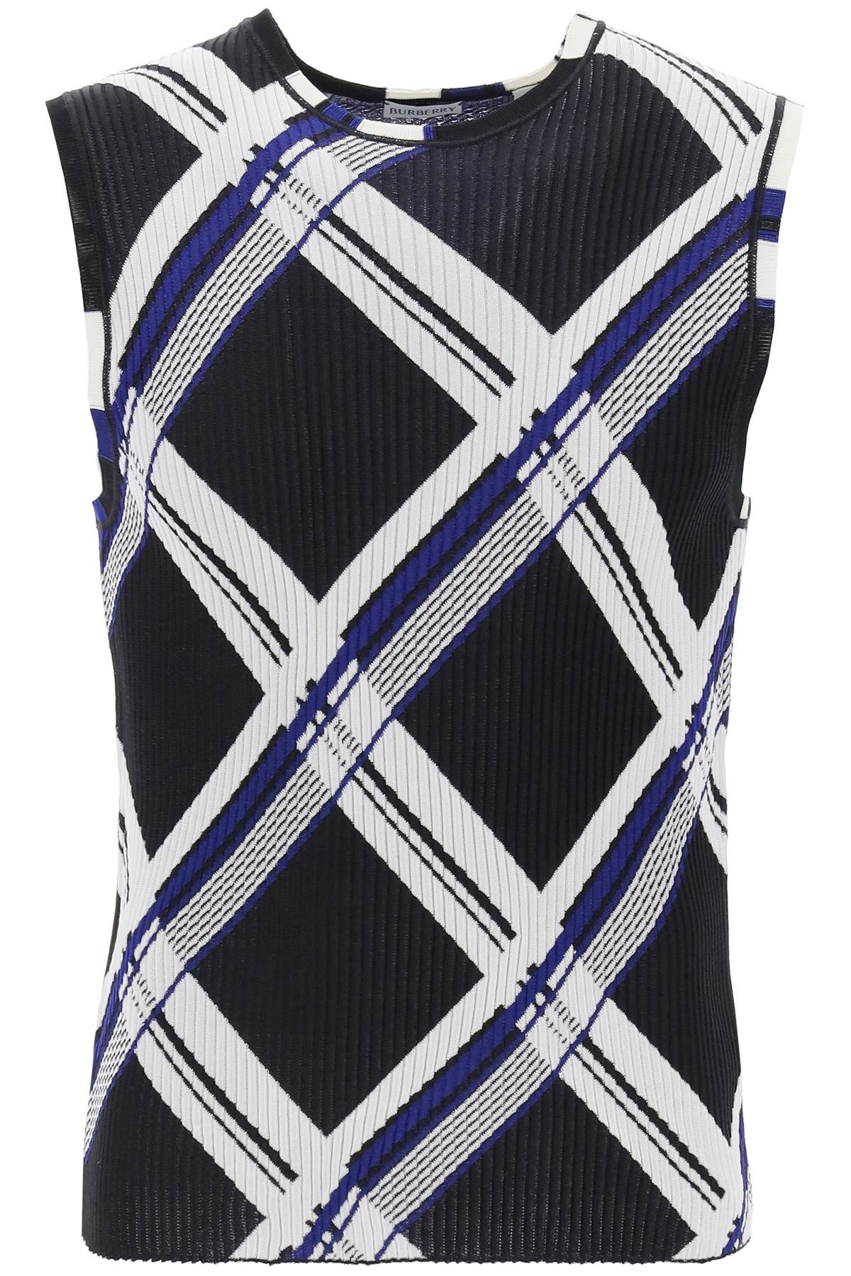 Burberry Ered Silk Knit Top With Ribbing Men