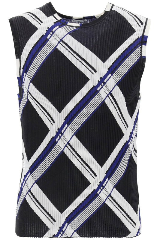 Burberry Ered Silk Knit Top With Ribbing Men