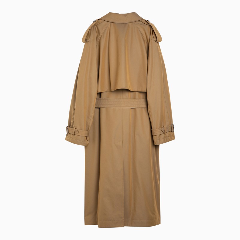 Burberry Long Double-Breasted Spelt Cotton Trench Coat Men