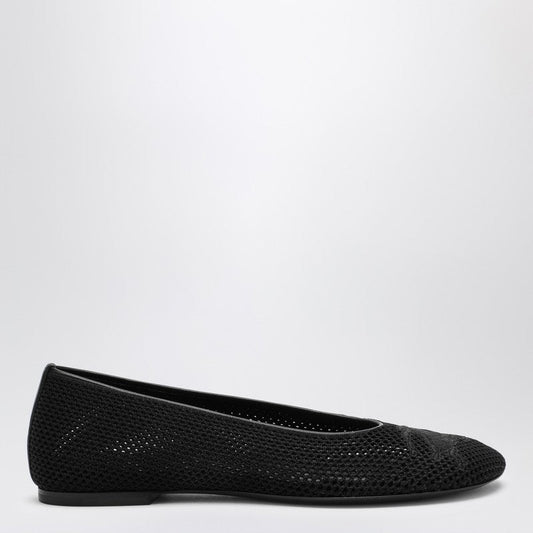 Burberry Black Mesh Ballerina With Logo Women