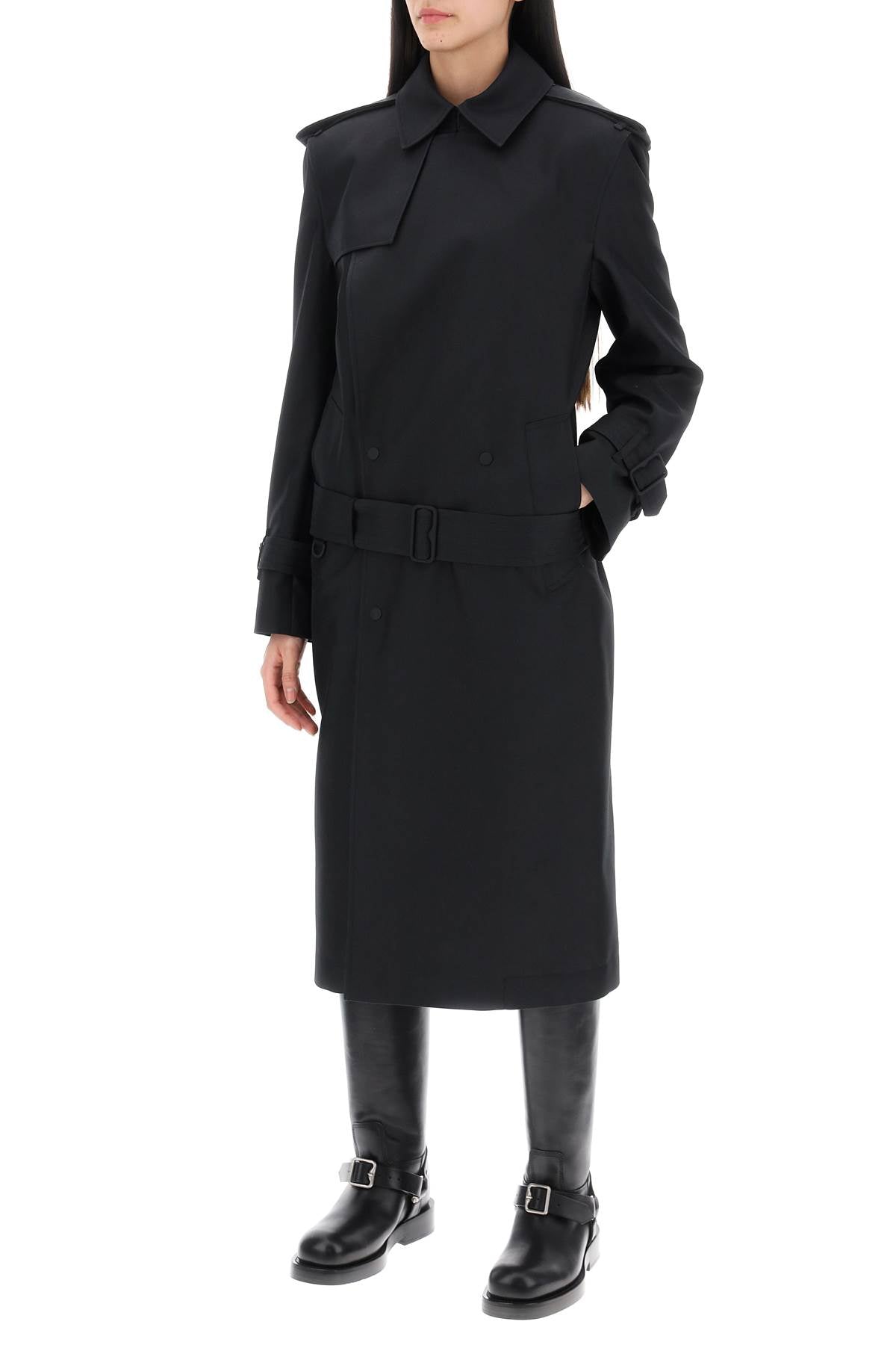 Burberry Double-Breasted Silk Twill Trench Coat Women