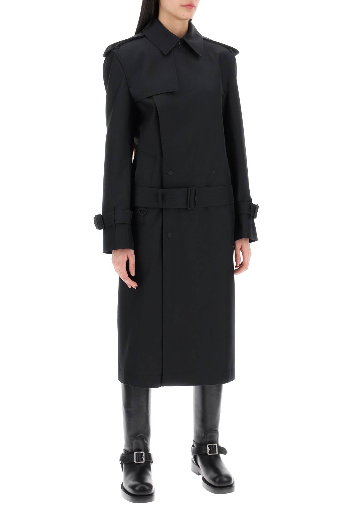Burberry Double-Breasted Silk Twill Trench Coat Women