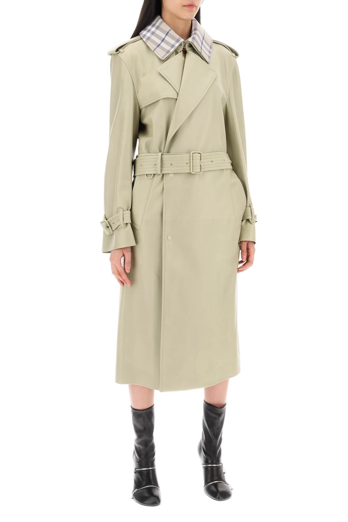 Burberry Long Leather Trench Coat Women