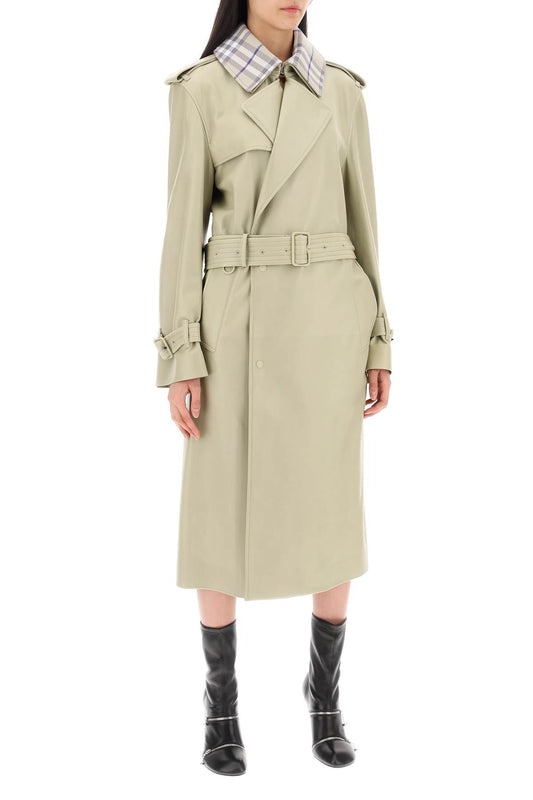Burberry Long Leather Trench Coat Women