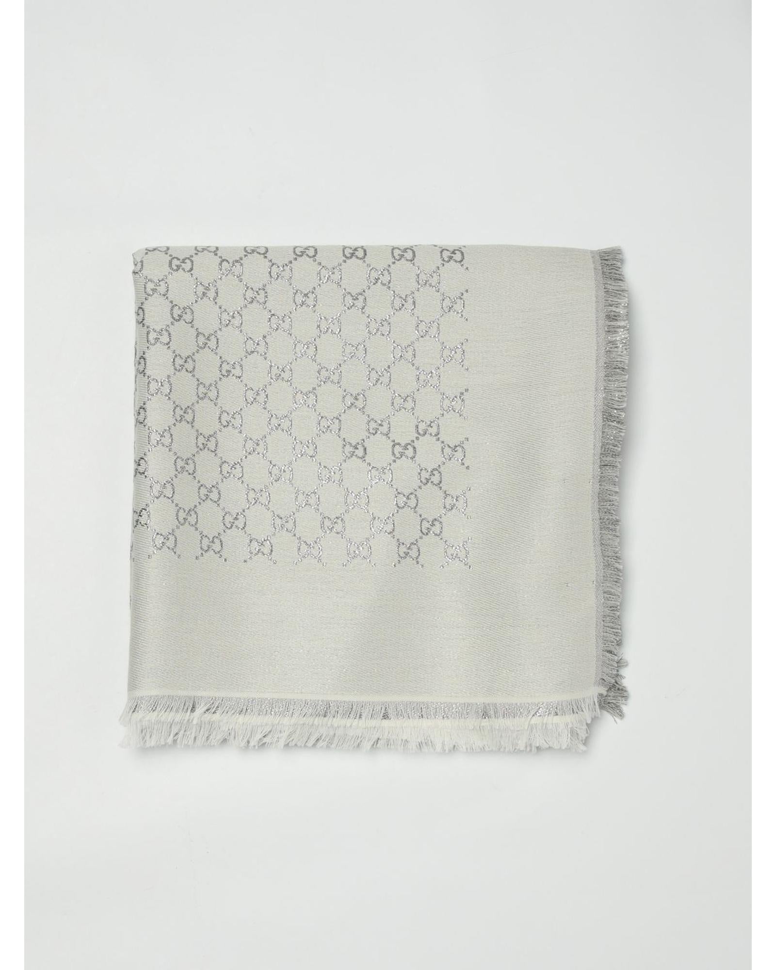 Gucci GG Pattern Scarf Women White Scarves White