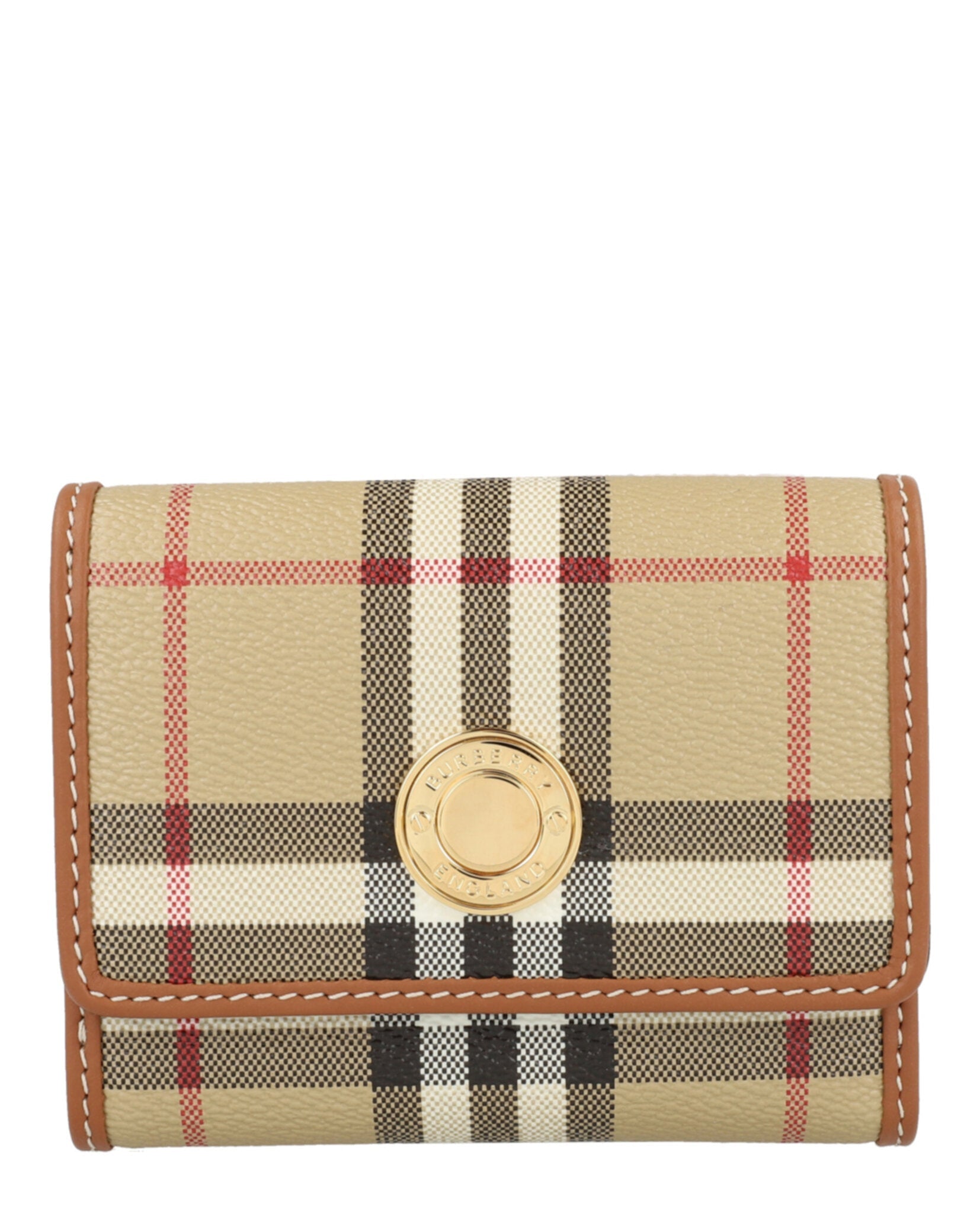 Burberry Womens Lancaster Check Trifold Wallet ONE SIZE Archive Beige