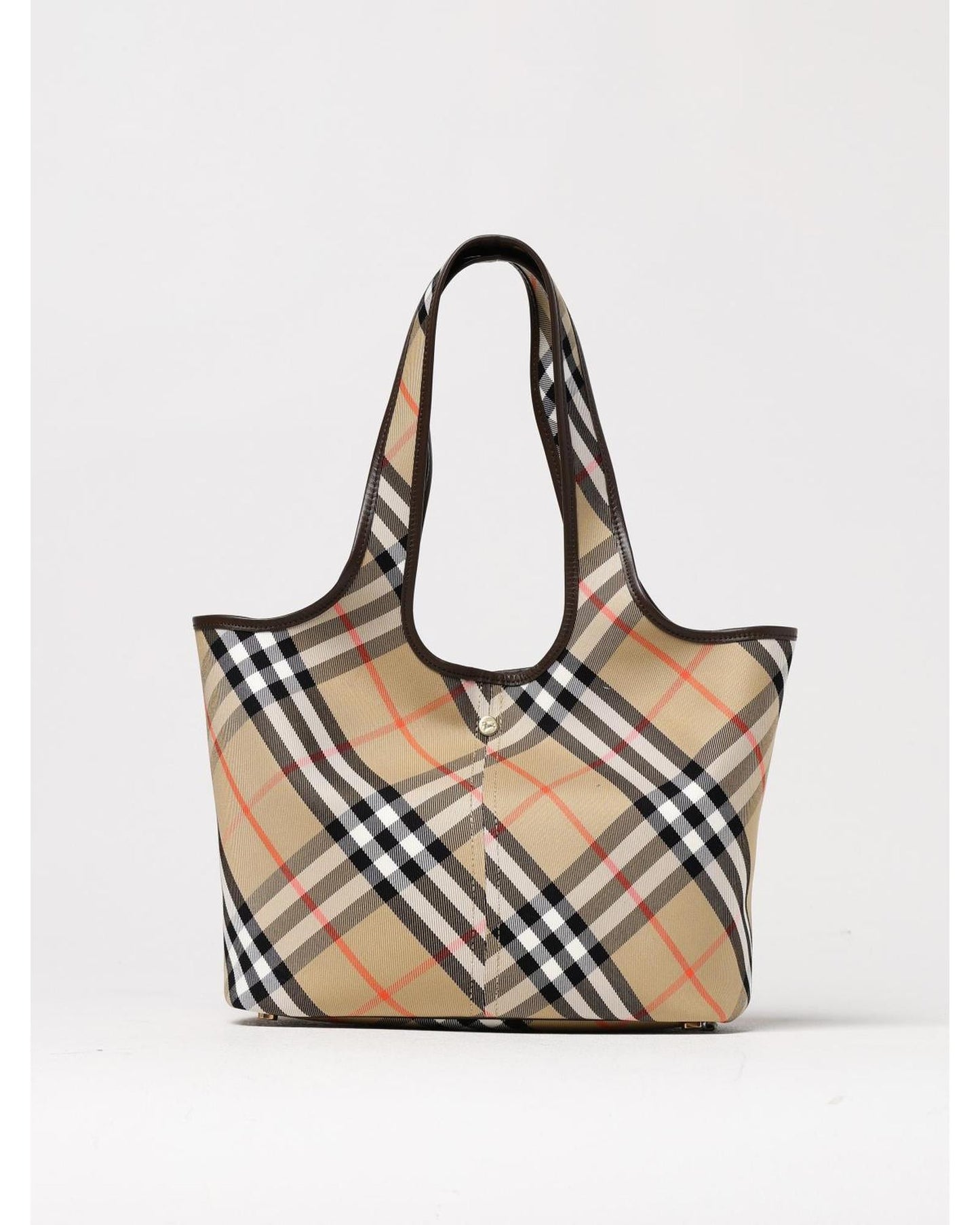 Burberry Check Print Tote Shoulder Bag Women Nude ONE SIZE Nude