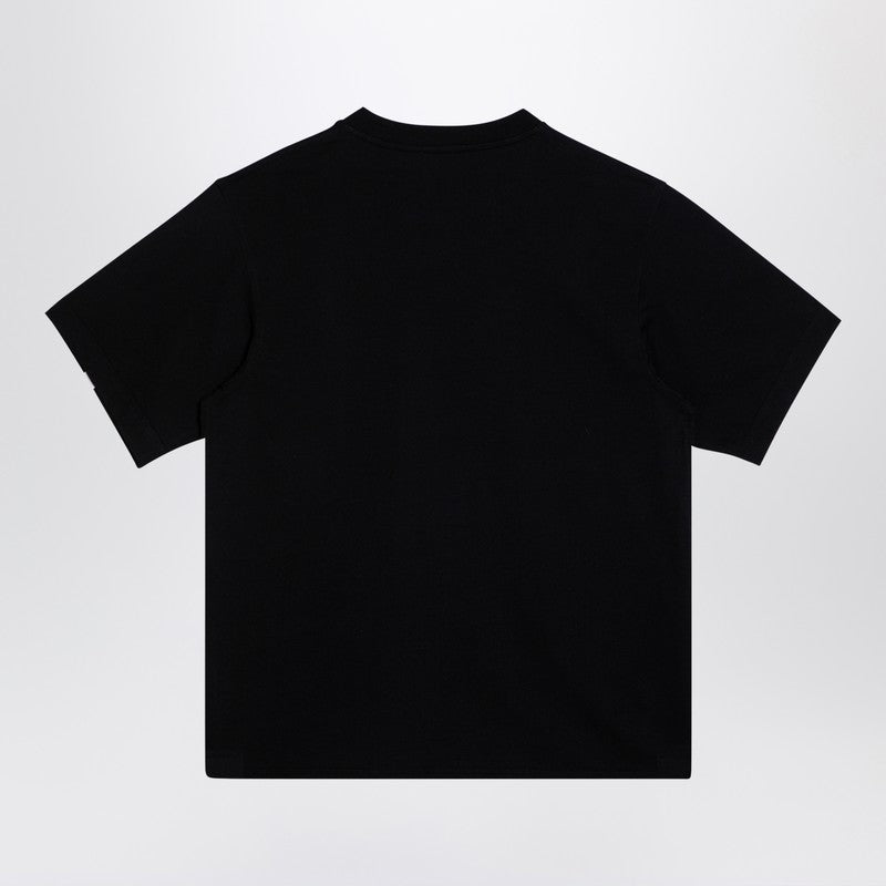 Burberry Black Cotton T-Shirt With Ekd Men