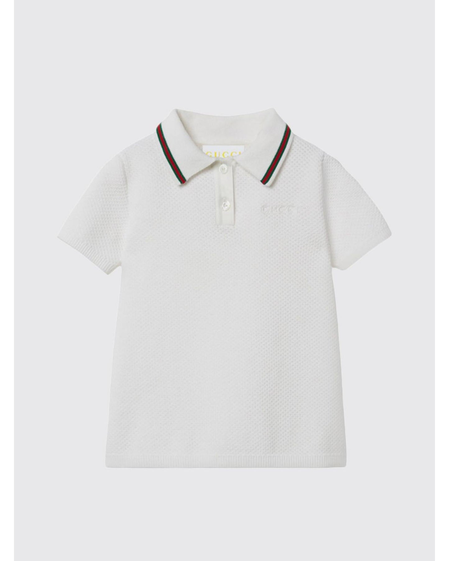 Gucci Polo Shirt Web Detail Kids White T-Shirts Regular M White