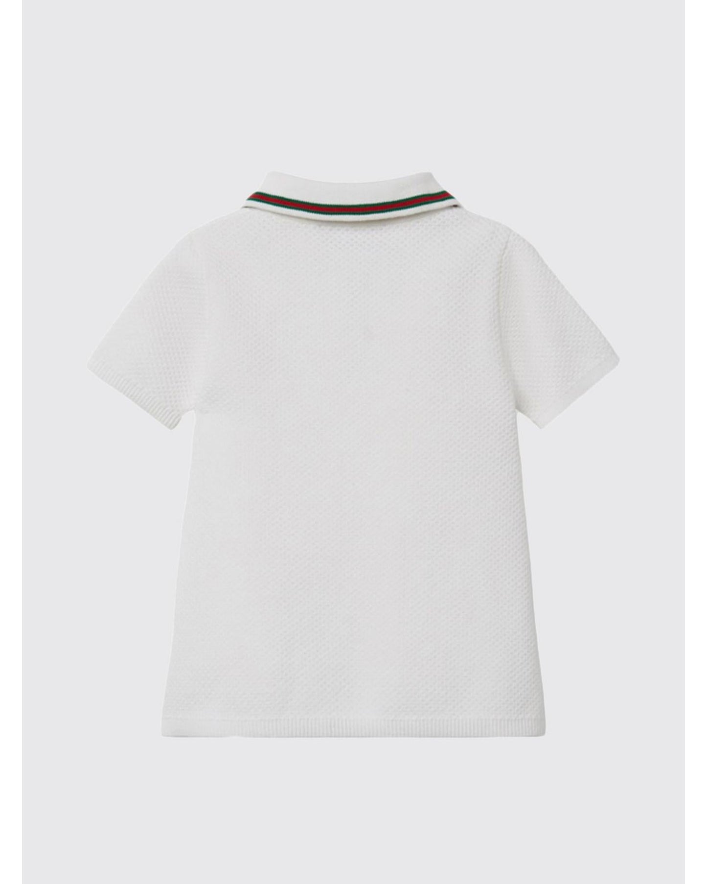 Gucci Polo Shirt Web Detail Kids White T-Shirts