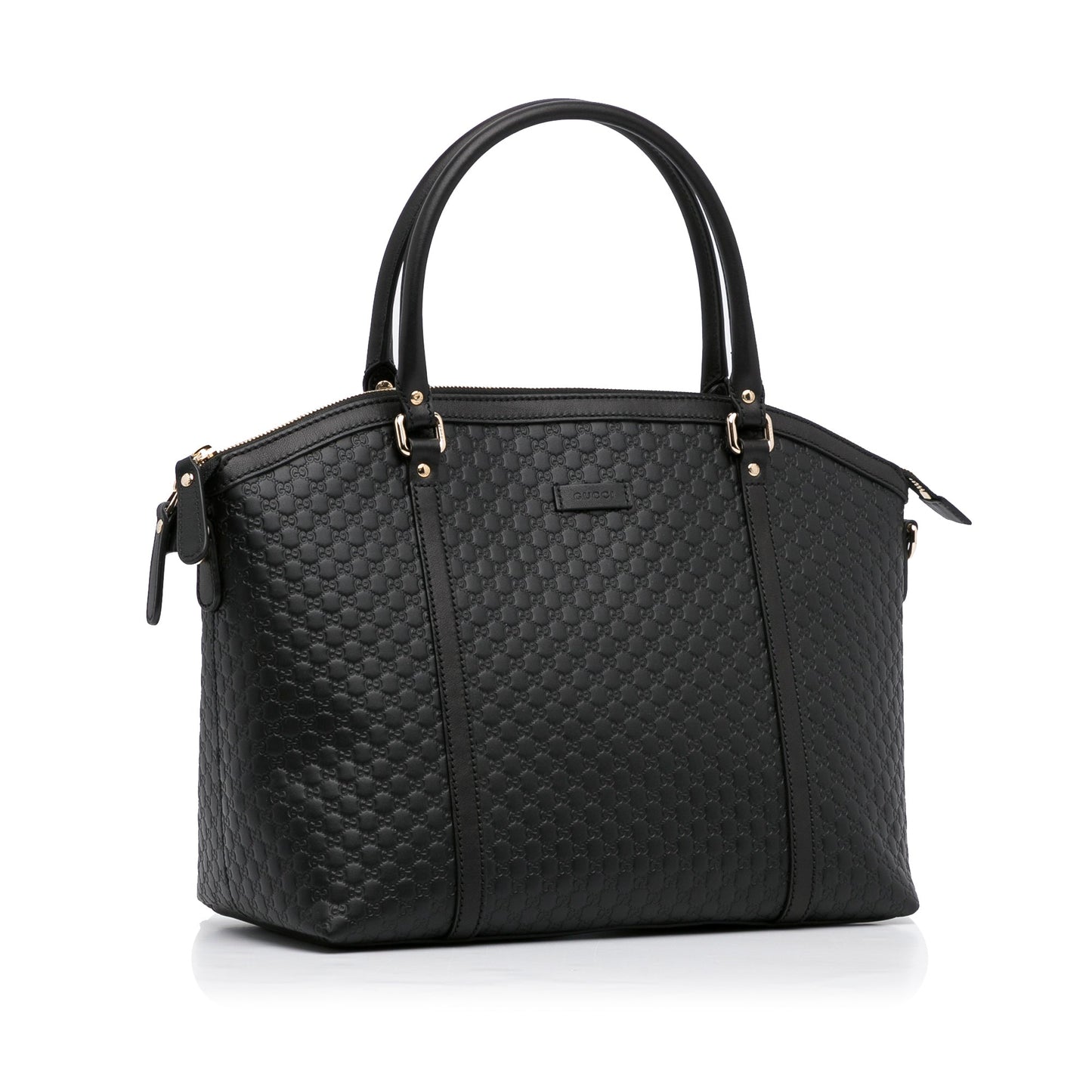 Gucci Dome Large Black MicroGuccisima Embossed Leather
