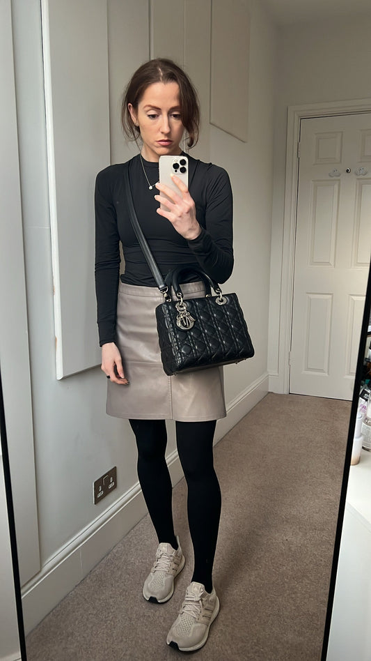 Christian Dior Medium Lady Dior in Black Cannage Lambskin