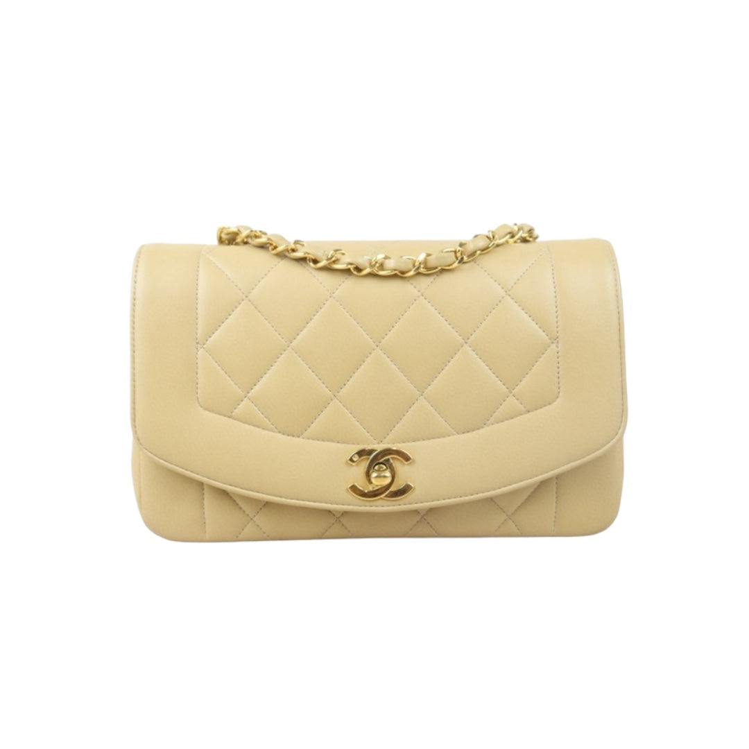 Good ( Rank AB) ｜ CHANEL Matrasse Diana 22 Lamb Skin  Chain Bag Made in 1991-1994Year｜W24082802