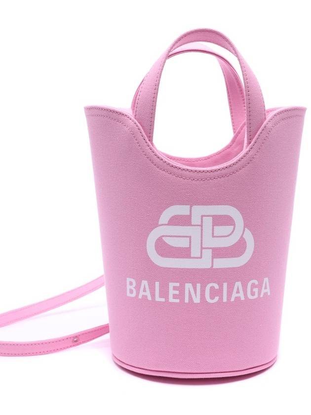 Luxury Balenciaga  Logo Wave Bucket Tote Bag Pink