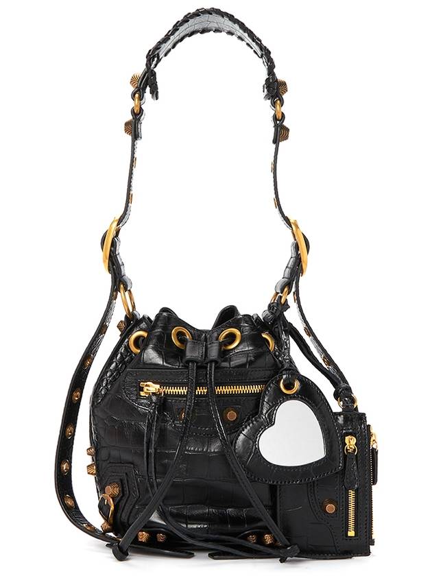 Luxury Balenciaga  Le Cagole XS Leather Bucket Bag Black