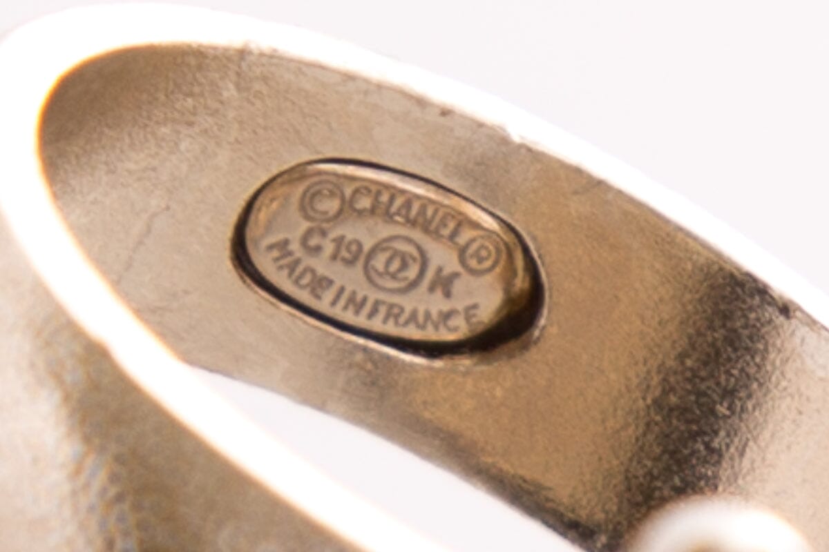 Chanel Gold & Pearl Stack Ring Set SZ 6/7.5