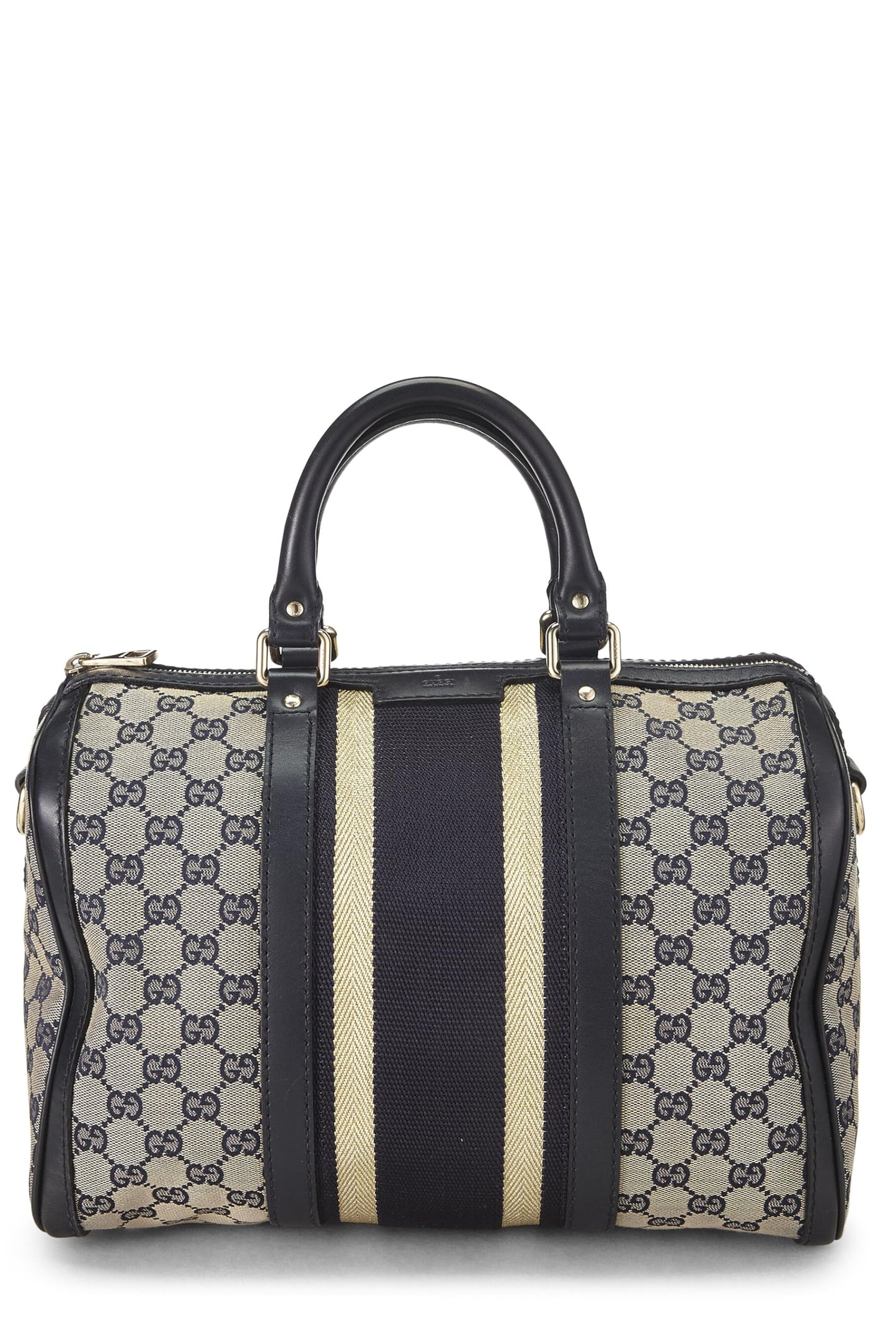 Gucci, Blue Original GG Canvas Web Boston Handbag, Blue