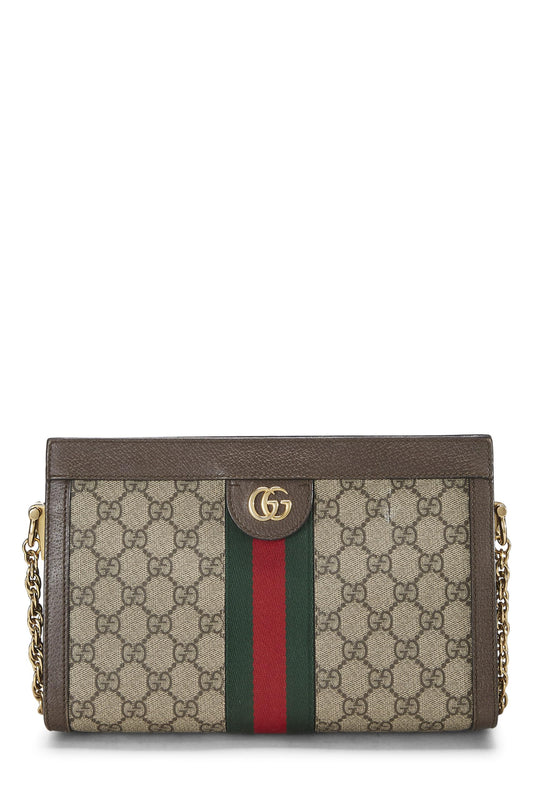 Gucci, Brown Original GG Supreme Canvas Ophidia Shoulder Bag Medium, Brown