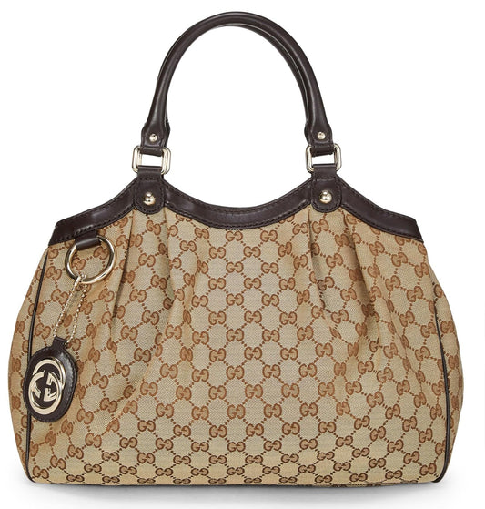 Gucci, Original GG Canvas Sukey Tote, Brown