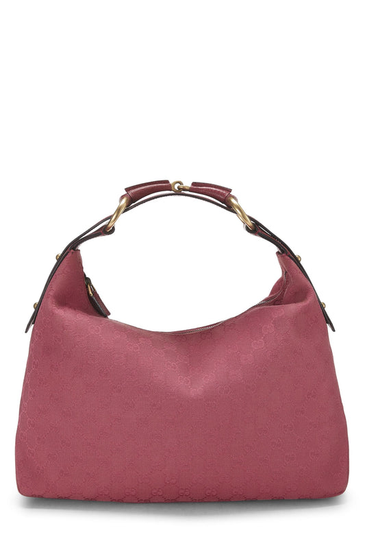 Gucci, Pink Original GG Canvas Horsebit Hobo, Pink