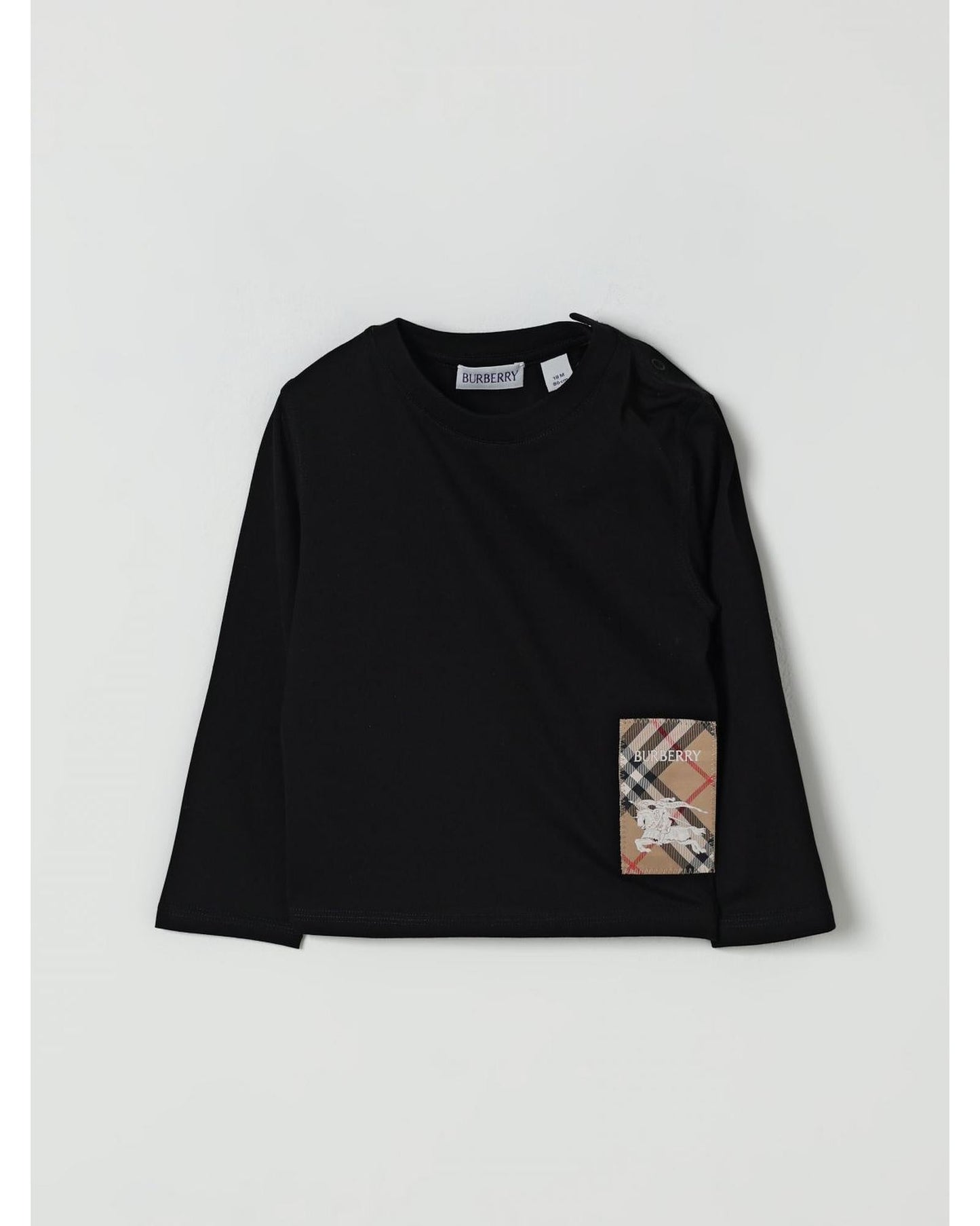Burberry Cotton Tee With Logo Patch Kids Black T-Shirts Regular M Black