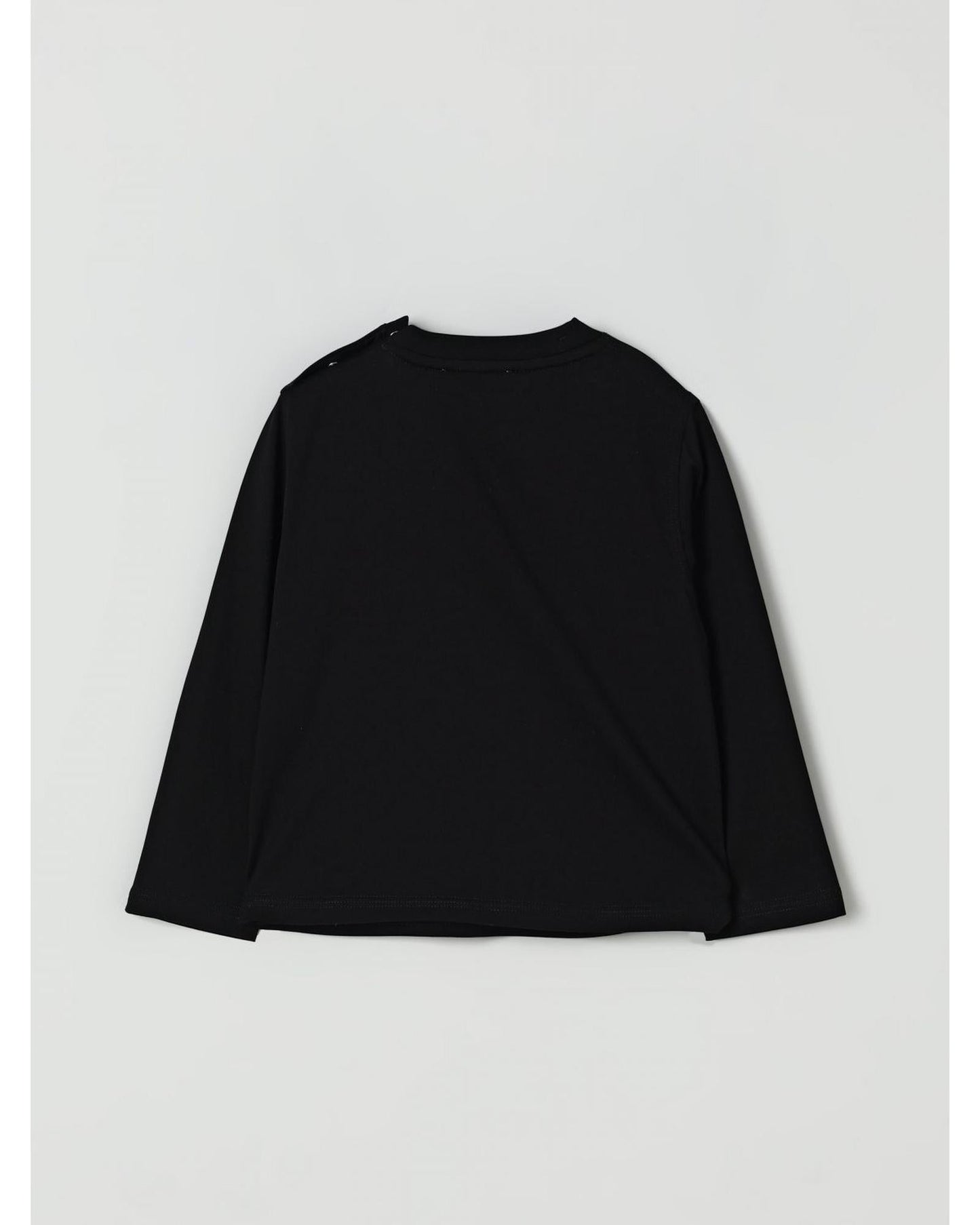 Burberry Cotton Tee With Logo Patch Kids Black T-Shirts