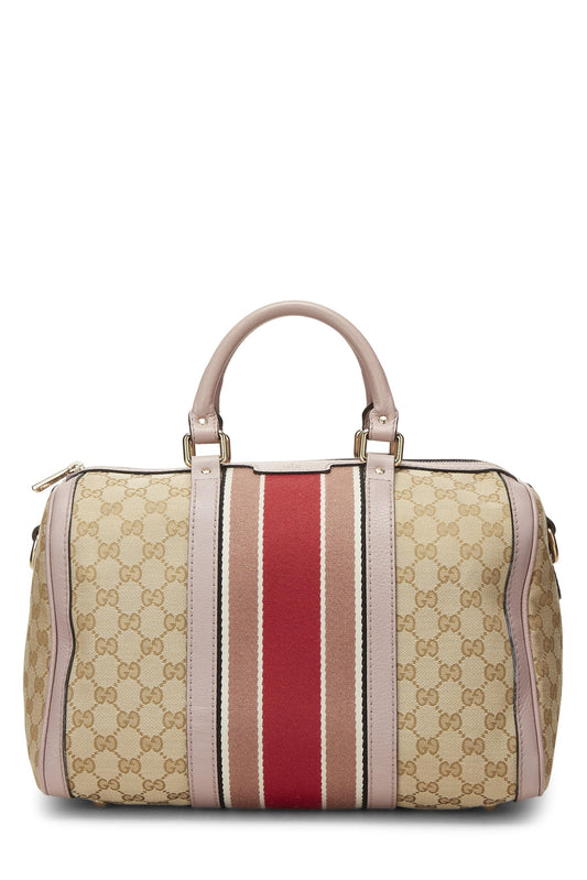 Gucci, Pink Original GG Canvas Web Boston Bag Medium, Pink