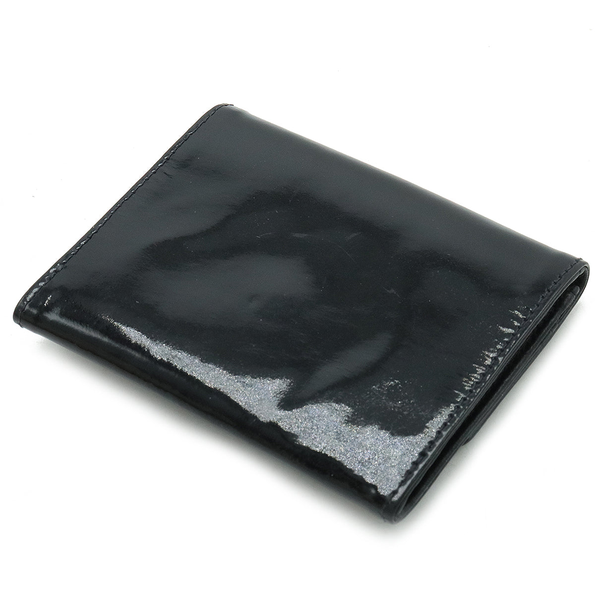 Chanel Chanel Coinmark Coincase Coinwork Coinwork Patent Leather Black Black Silver Gold A01430