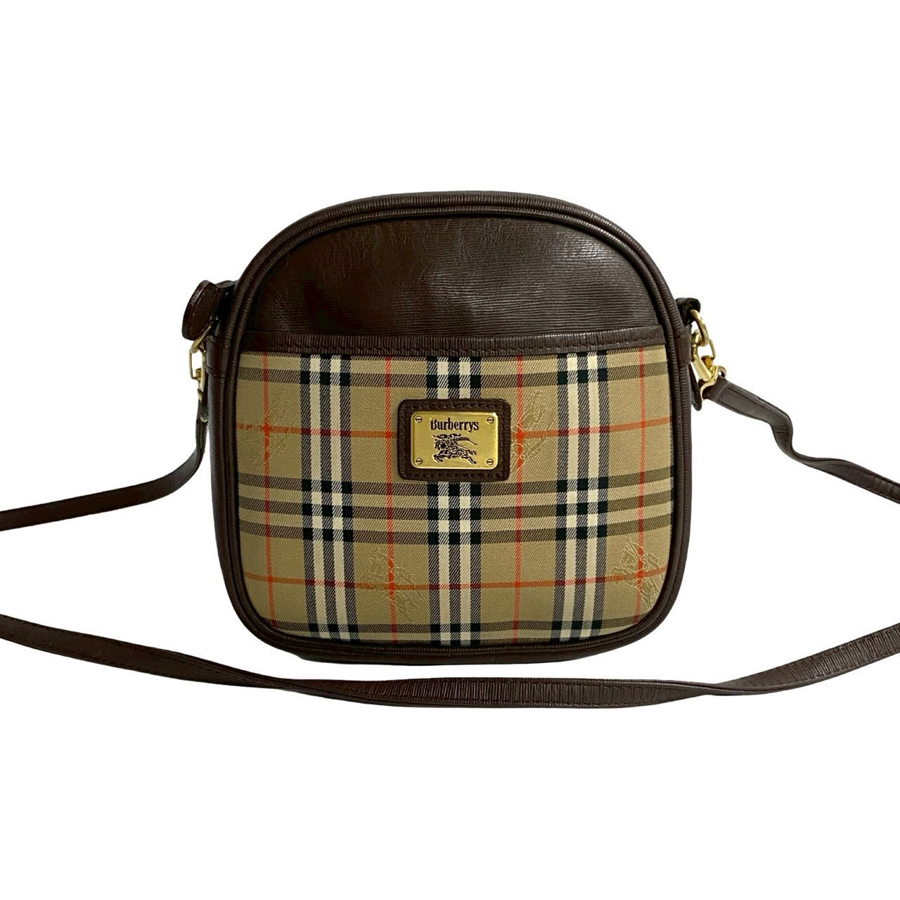 Burberrys Vintage Check Leather Shoulder Bag