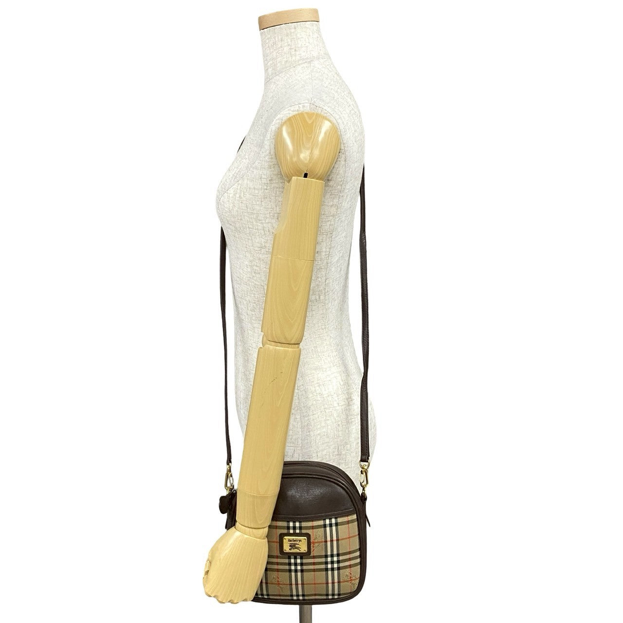 Burberrys Vintage Check Leather Shoulder Bag