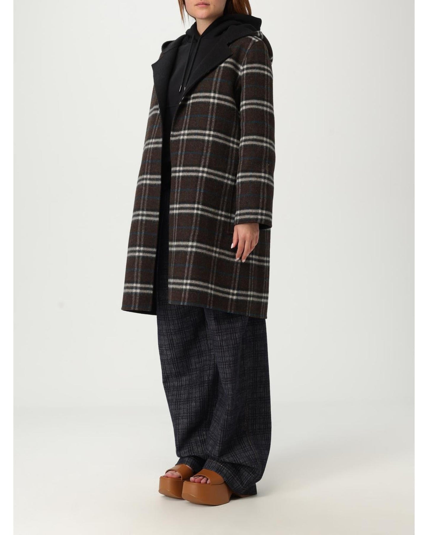 Burberry Belted Hooded Wool Coat Women Black