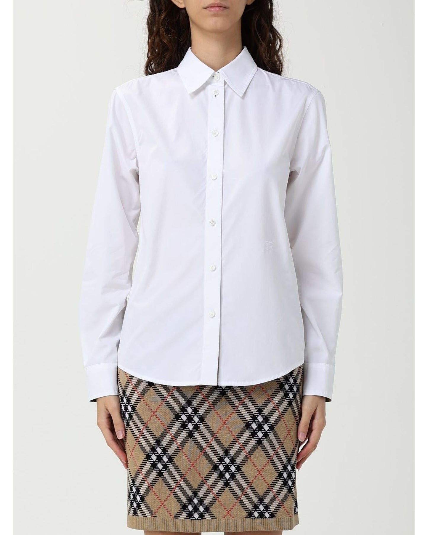 Burberry ButtonDown Long Sleeve Shirt Women White Shirts & Tops 36 White