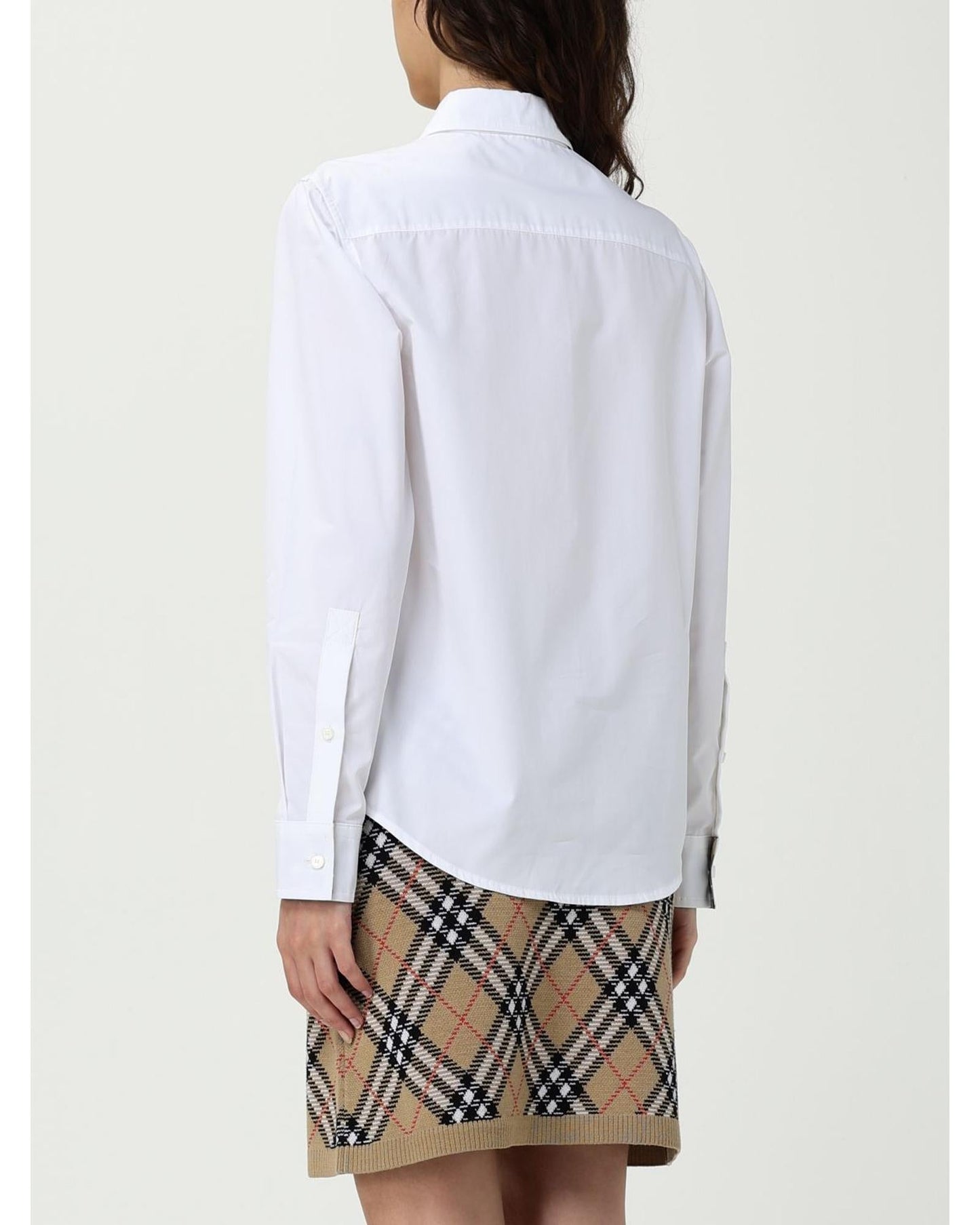 Burberry ButtonDown Long Sleeve Shirt Women White Shirts & Tops