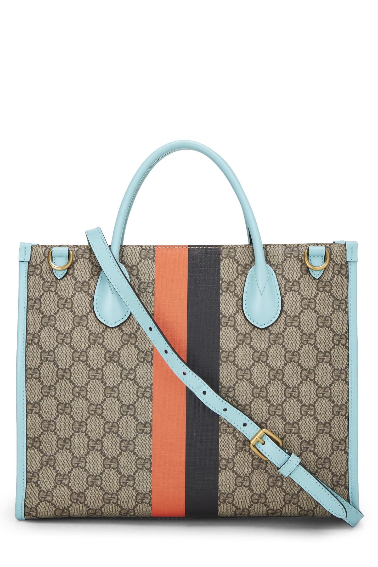 Gucci, Blue GG Supreme Canvas Interlocking GG Tigers Tote, Blue