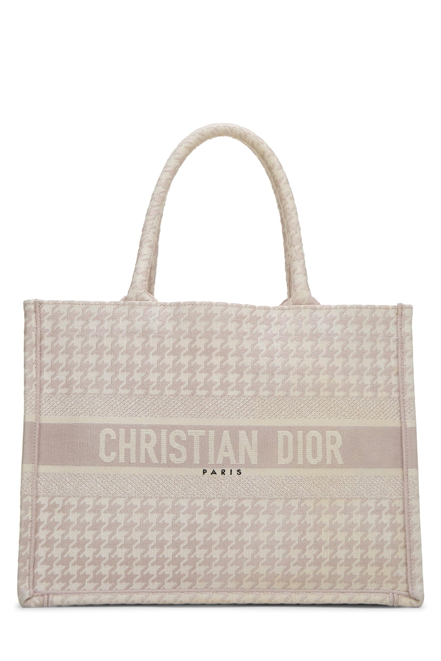Dior,  Pink Canvas Houndstooth Book Tote Medium, Pink