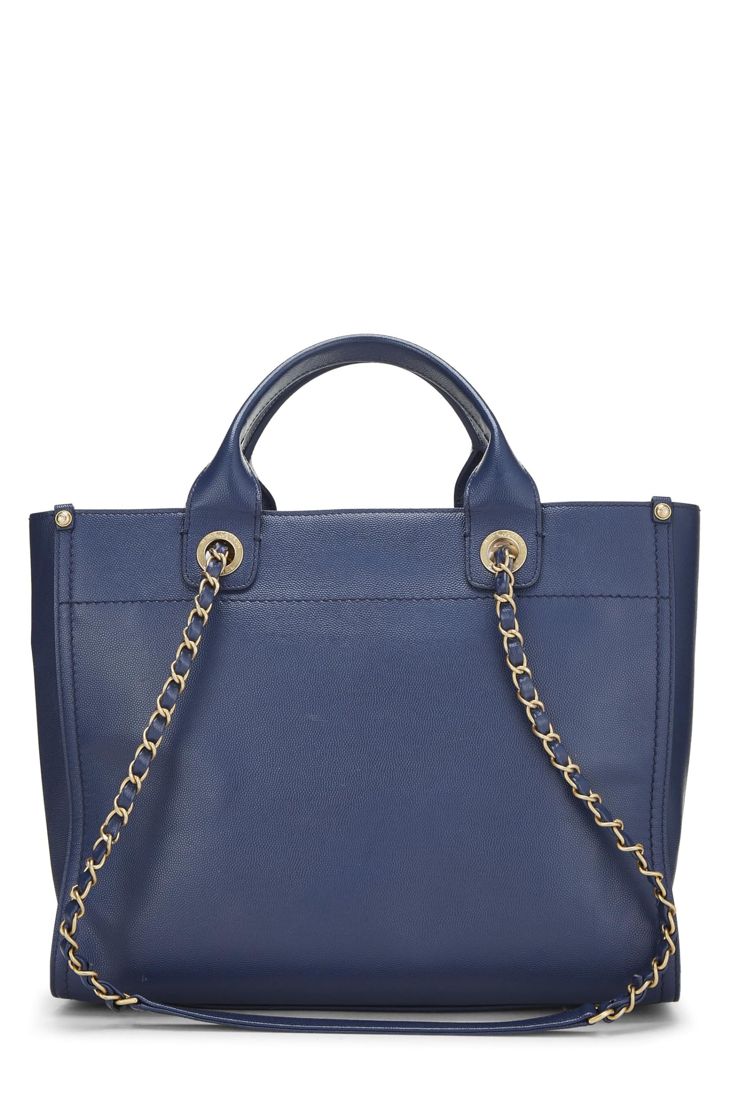 Chanel,  Blue Caviar Studded Deauville Shopping Tote Medium, Blue