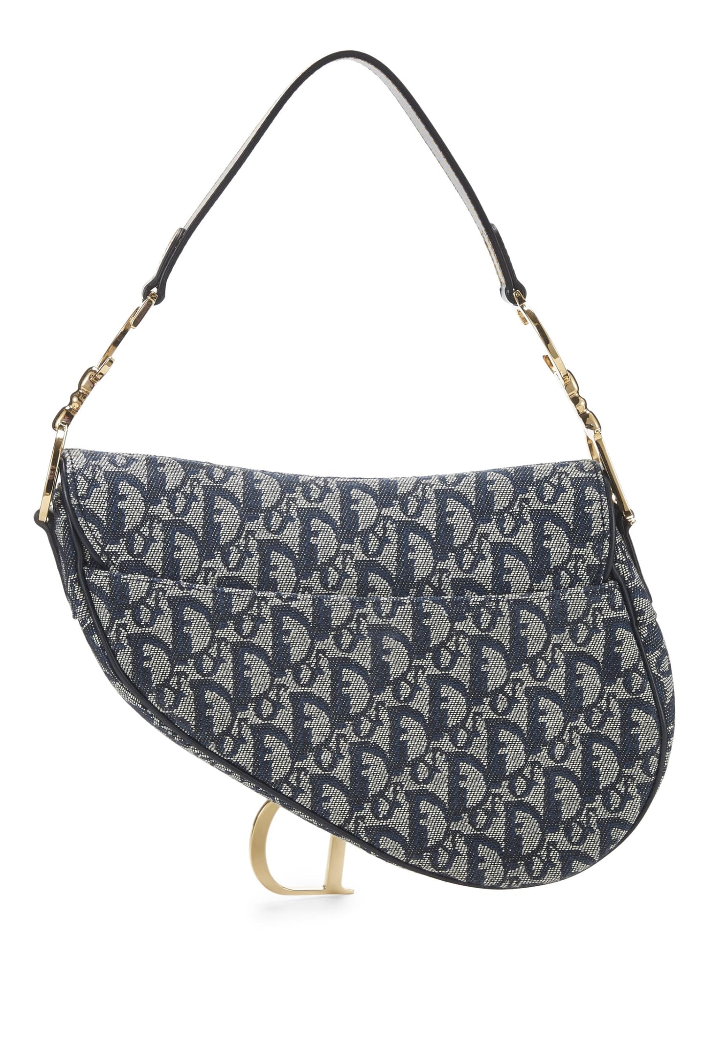 Dior,  Navy Trotter Canvas Saddle Bag, Navy