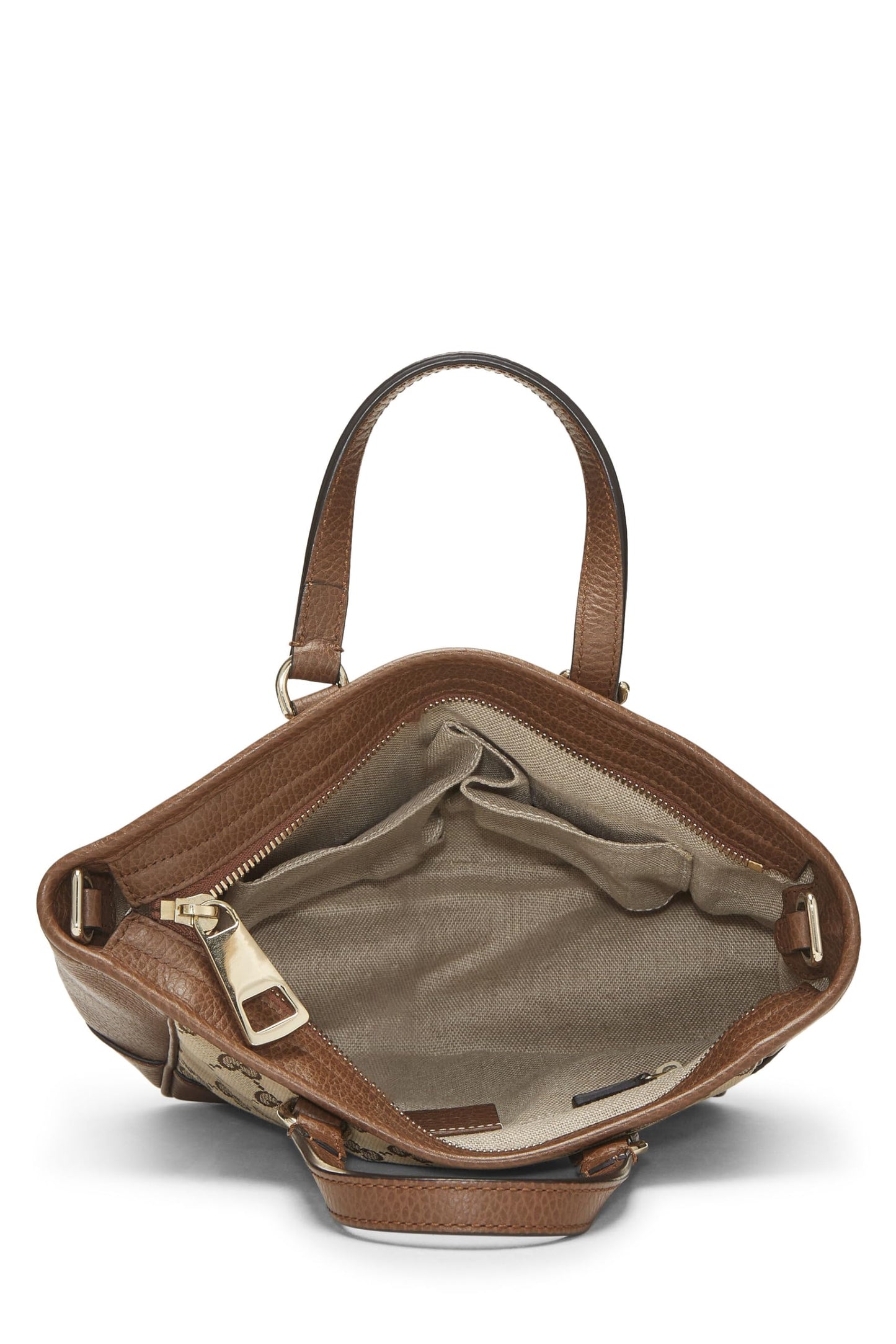 Gucci, Brown Original GG Canvas Bree Top Handle Tote, Brown