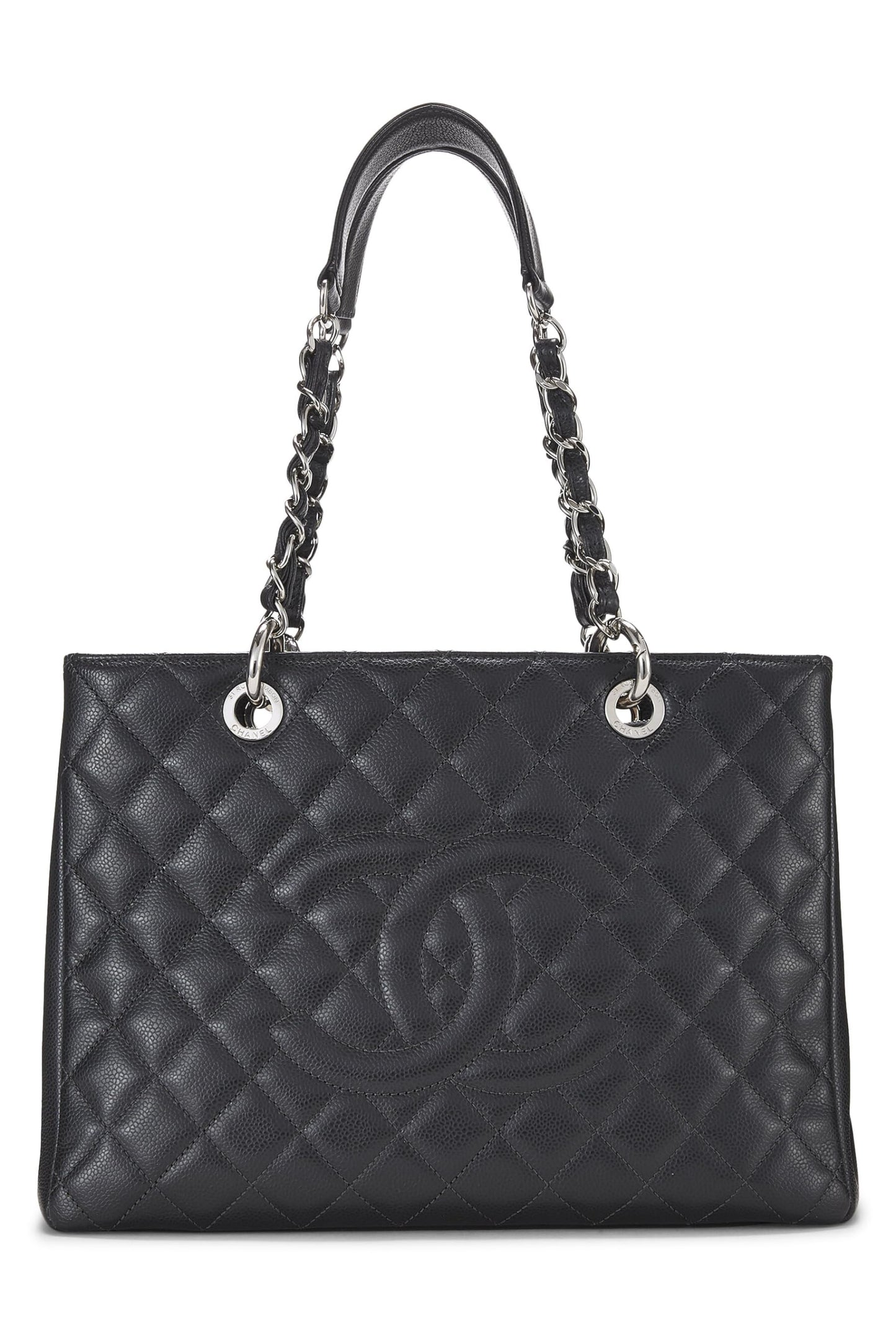 Chanel,  Grey Quilted Caviar Grand Shopping Tote (GST), Grey