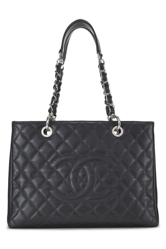 Chanel,  Grey Quilted Caviar Grand Shopping Tote (GST), Grey